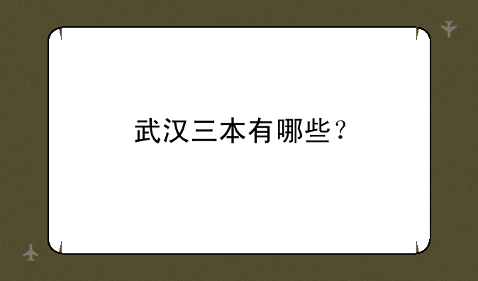 武汉三本有哪些？