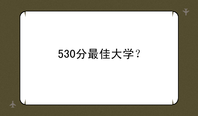 530分最佳大学？