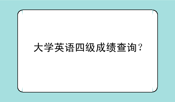 大学英语四级成绩查询？