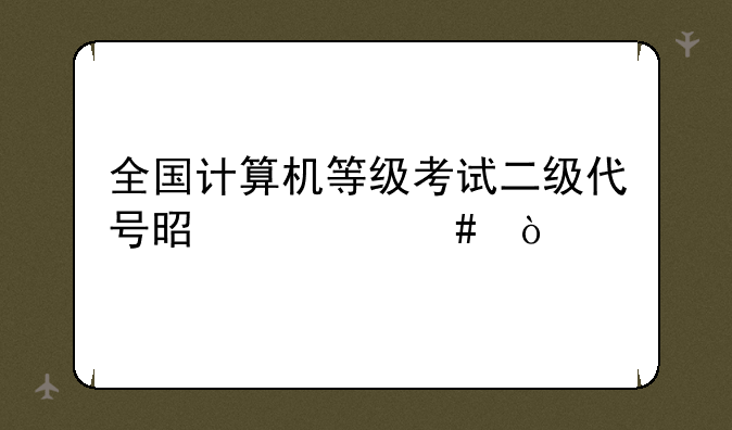 全国计算机等级考试二级代号是什么？