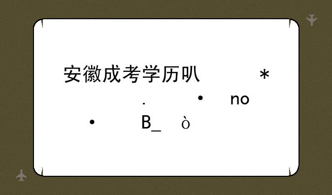 安徽成考学历可以报考英语四六级吗？