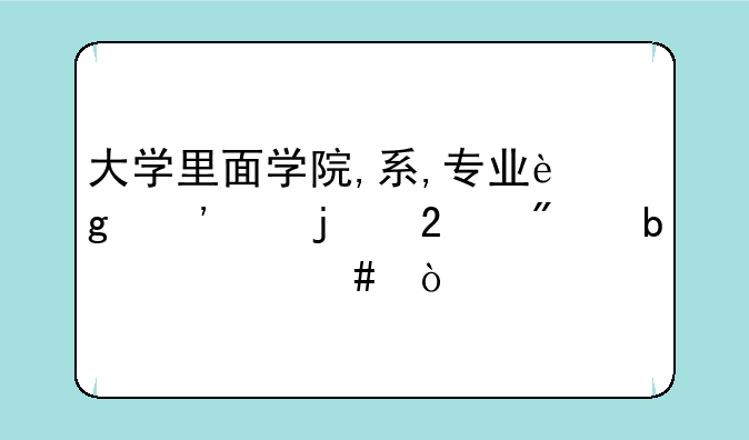 大学里面学院,系,专业这三个的区别是什么？